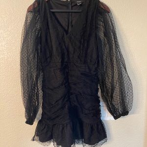 Black Organza Sleeve mini dress